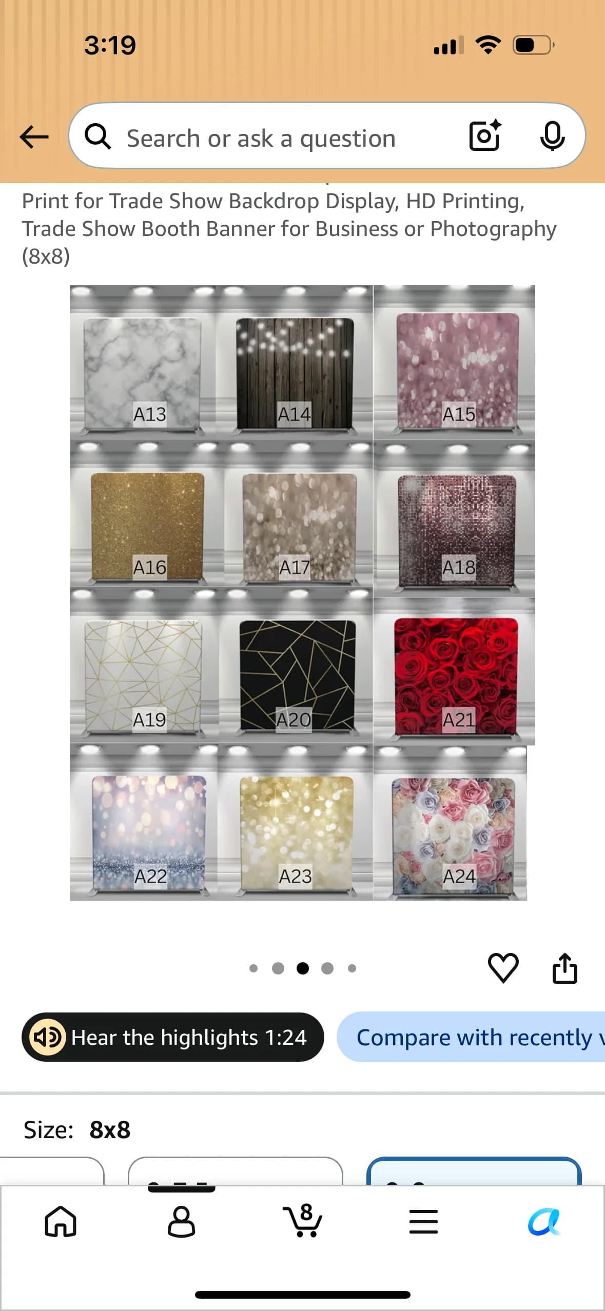 Supplier preview of white and gray marble printed on a fabric backdrop